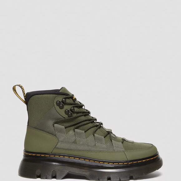 Dr.Martens Boury Boot Mens 12 Green Nylon Leather Hiker Combat Lace Up Military - Picture 12 of 16